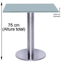 Mesa Beta Big Inox 75 Cm (alt) Disco Redondo Tampo Mdp Quadrado 60 Cm (larg) X 2,50 Cm (alt) Cinza - 5