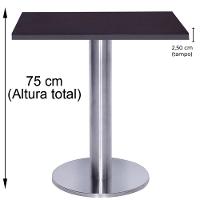 Mesa Beta Big Inox 75 Cm (alt) Disco Redondo Tampo Mdp Quadrado 80 Cm (larg) X 2,50 Cm (alt) Preto - 5