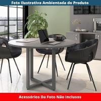 Mesa De Reunião Redonda P25 Pandin 110 Cm (largura) Tampo Mdp Grafito Pé Aço Tubular Grafito - 2