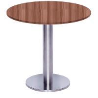 Mesa Beta Big Inox 75 Cm (alt) Disco Redondo Tampo Mdp Redondo 60 Cm (larg) X 2,50 Cm (alt) Walnut - 1