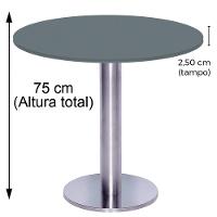 Mesa Beta Big Inox 75 Cm (alt) Disco Redondo Tampo Mdp Redondo 80 Cm (larg) X 2,50 Cm (alt) Grafito - 5