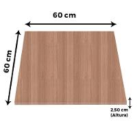 Mesa Beta Big Inox 75 Cm (alt) Disco Redondo Tampo Mdp Quadrado 60 Cm (larg) X 2,50 Cm (alt) Noce Naturalle