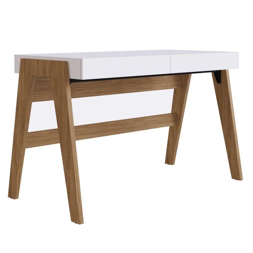 Escrivaninha 2 Gavetas Trend Artesano 125 Cm (largura) Em Mdp Hanover E Off White - 1