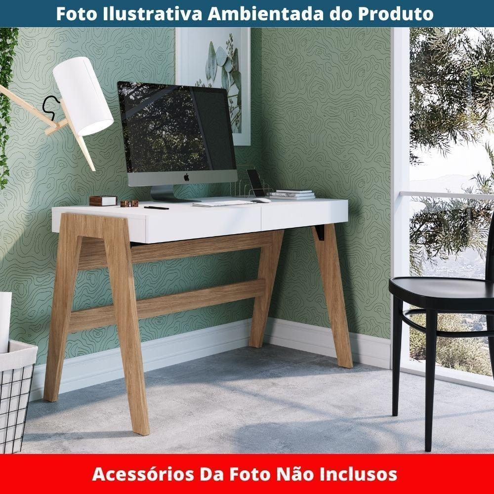 Escrivaninha 2 Gavetas Trend Artesano 125 Cm (largura) Em Mdp Hanover E Off White - 3