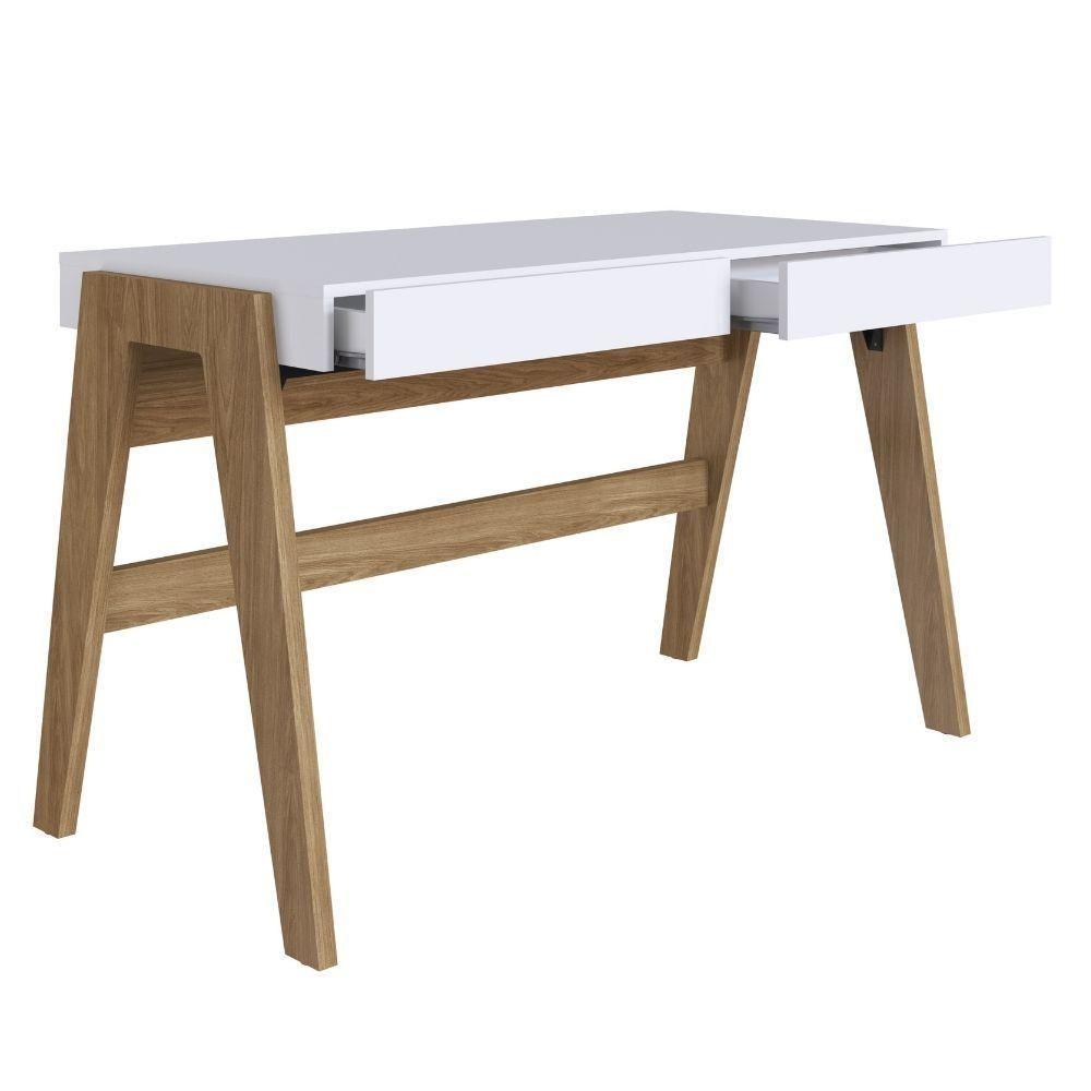 Escrivaninha 2 Gavetas Trend Artesano 125 Cm (largura) Em Mdp Hanover E Off White - 5