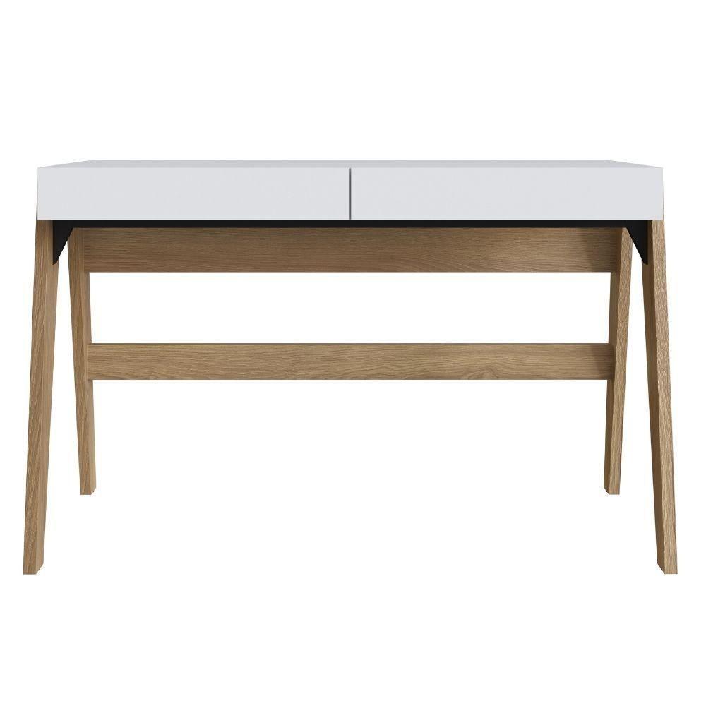Escrivaninha 2 Gavetas Trend Artesano 125 Cm (largura) Em Mdp Hanover E Off White - 6