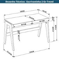 Escrivaninha 2 Gavetas Trend Artesano 125 Cm (largura) Em Mdp Hanover E Off White