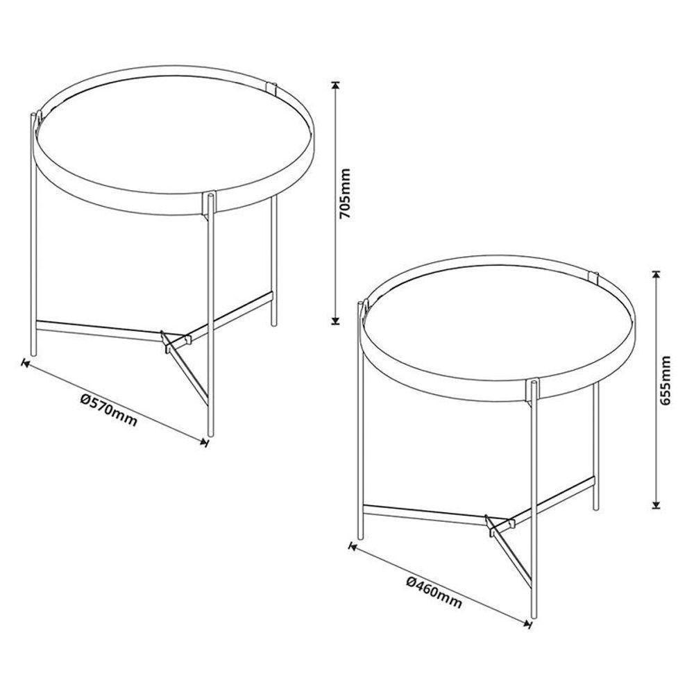 Kit Mesa Lateral Ambiente Aqua Freijó Cobre - Imcal - 3