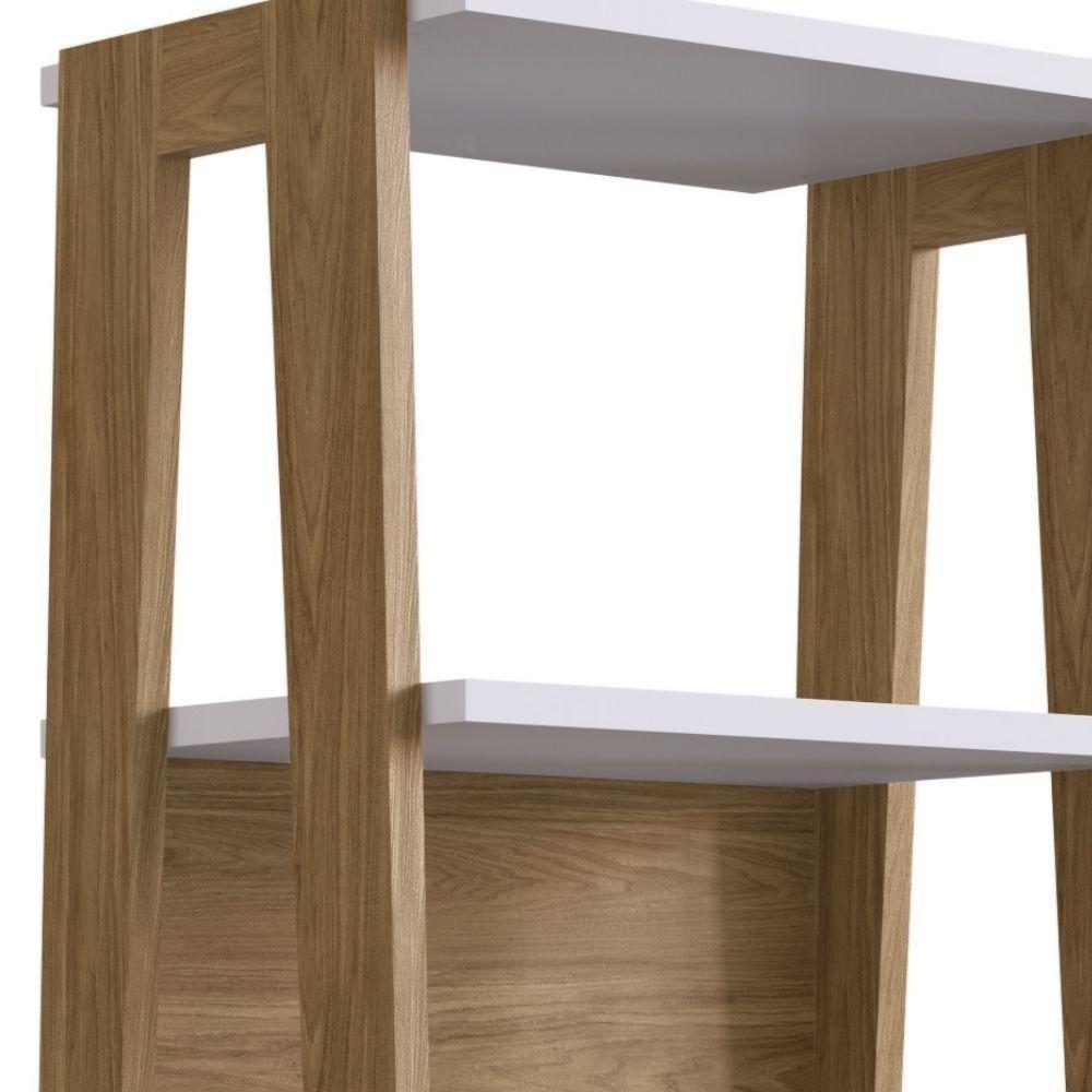 Estante Escada 5 Prateleiras Trend Artesano 65 Cm Largura Em Mdp Hanover E Off White - 2