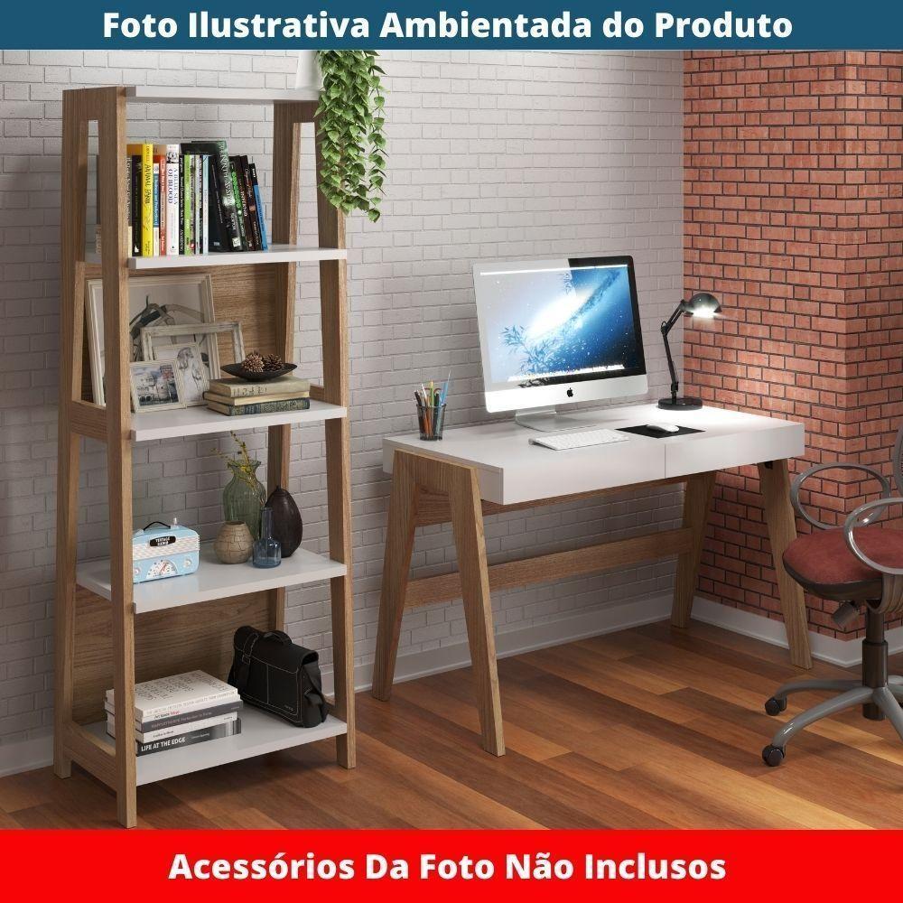 Estante Escada 5 Prateleiras Trend Artesano 65 Cm Largura Em Mdp Hanover E Off White - 3