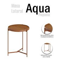Mesa Lateral Ambiente Aqua Pequena Freijó Cobre - Imcal - 3