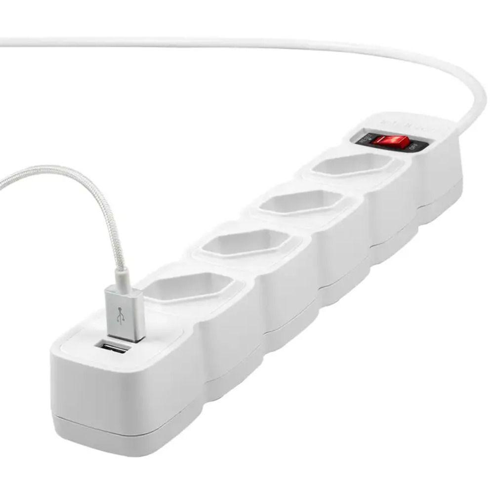 Filtro De Linhas Intelbras Epe 204 Bc 4 Tomadas 2 - 4824204 Branco Bivolt - 3