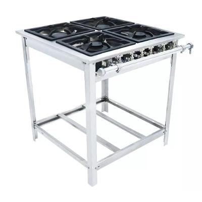 Fogão Industrial Extra Inox A Gás Baixa Pressão 4 Bocas 2 Duplas 30x30 Espera Ei4d2e