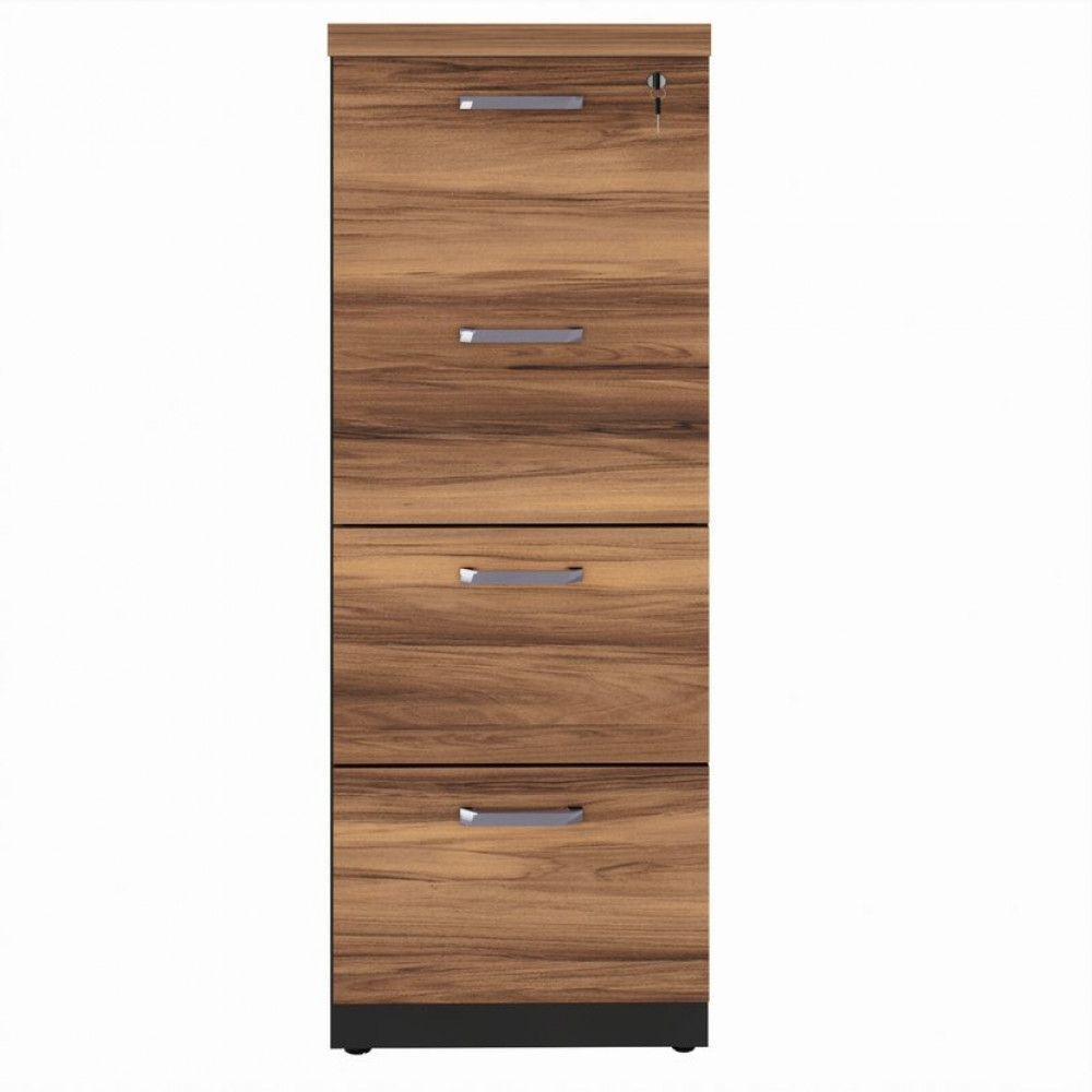 Armário Arquivo Office Com 4 Gavetas Pasta Web Office Nogal-preto - 1