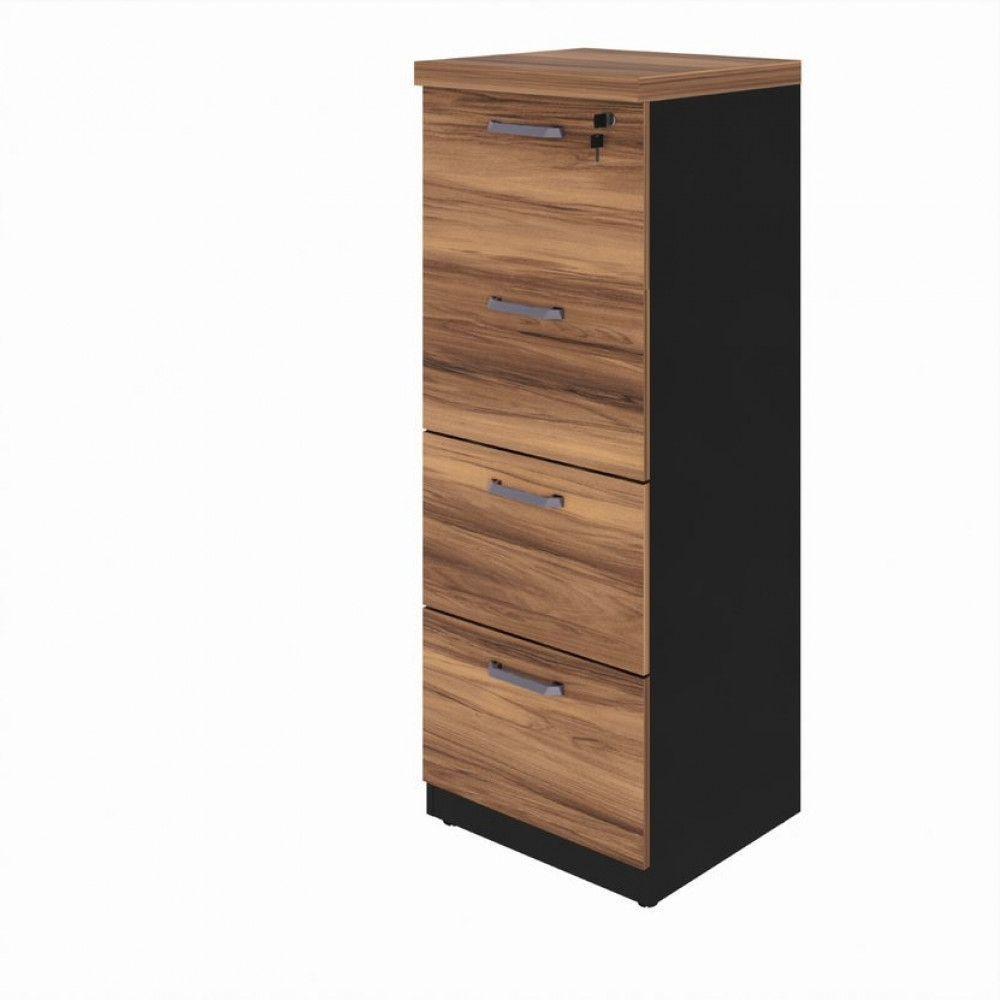 Armário Arquivo Office Com 4 Gavetas Pasta Web Office Nogal-preto - 3