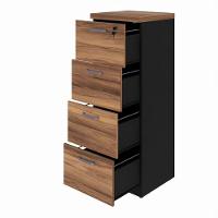 Armário Arquivo Office Com 4 Gavetas Pasta Web Office Nogal-preto - 2