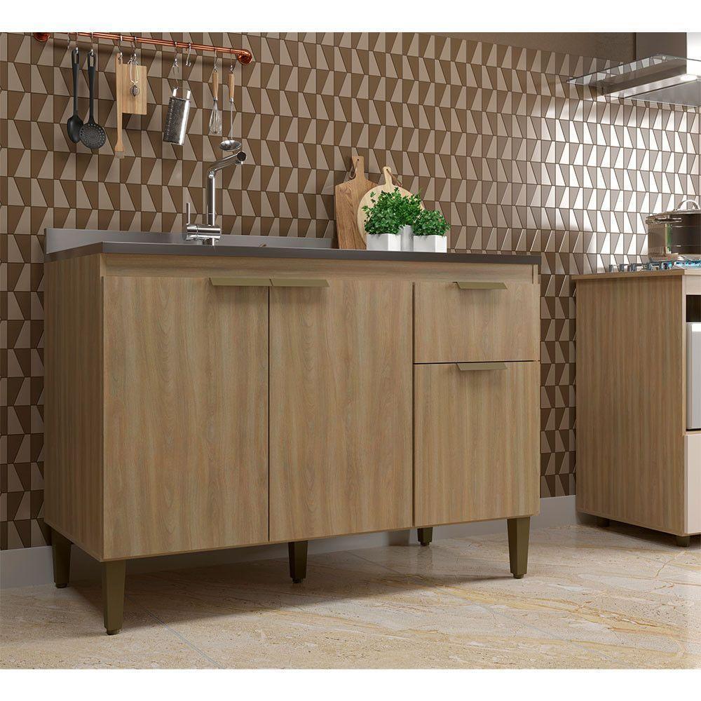 Balcão De Pia Iara-julia 120cm J Carvalho Dourado - 2