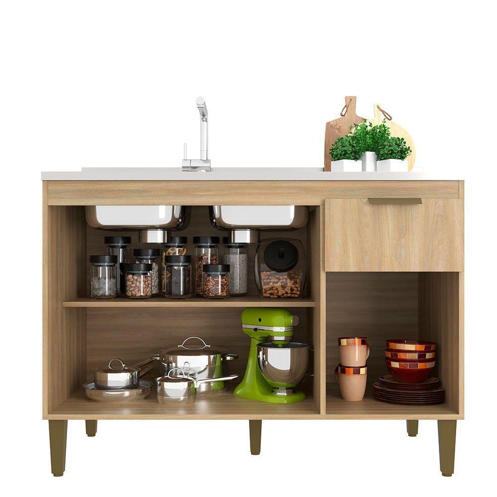 Balcão De Pia Iara-julia 120cm J Carvalho Dourado - 5