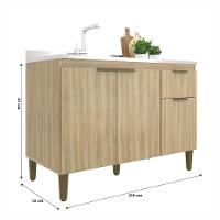 Balcão De Pia Iara-julia 120cm J Carvalho Dourado - 3