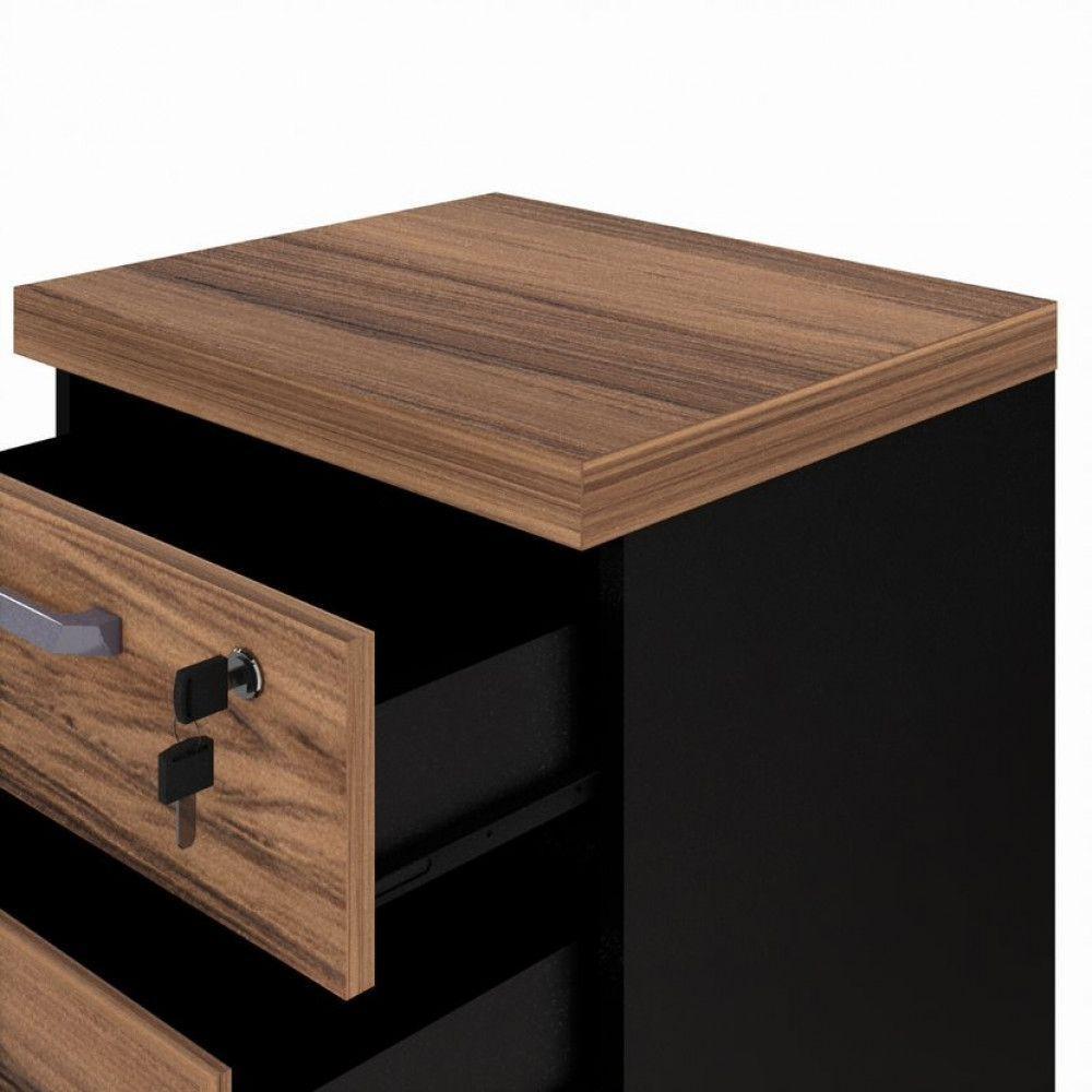 Gaveteiro Móvel Office Com 4 Gavetas Web Office Nogal-preto - 5