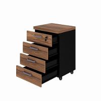 Gaveteiro Móvel Office Com 4 Gavetas Web Office Nogal-preto - 3