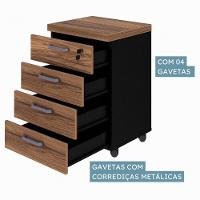 Gaveteiro Móvel Office Com 4 Gavetas Web Office Nogal-preto - 8