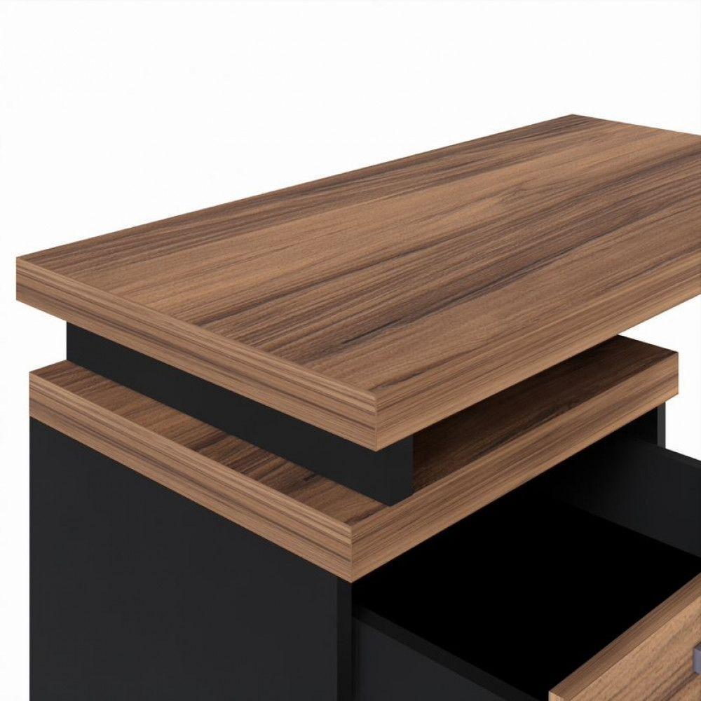 Gaveteiro Lateral Office Com Extensão 4 Gavetas Web Office Nogal-preto - 7