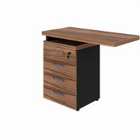 Gaveteiro Lateral Office Com Extensão 4 Gavetas Web Office Nogal-preto - 2
