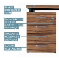 Gaveteiro Lateral Office Com Extensão 4 Gavetas Web Office Nogal-preto