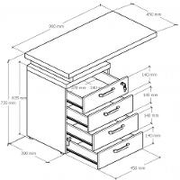 Gaveteiro Lateral Office Com Extensão 4 Gavetas Web Office Nogal-preto - 9