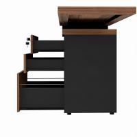 Gaveteiro Lateral Office Com Extensão 2 Gavetas E 1 Pasta Nogal-preto - 5
