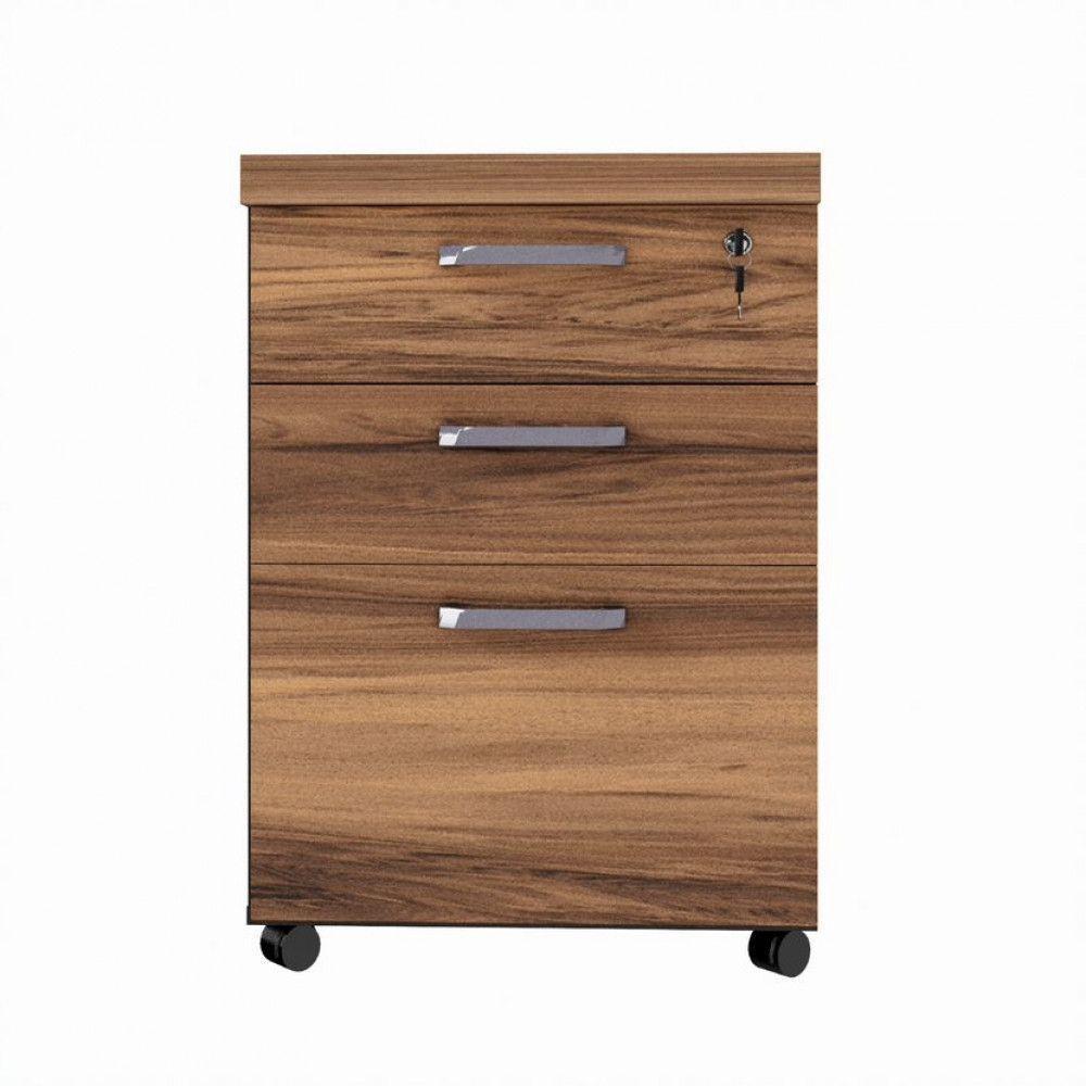 Gaveteiro Móvel Office Com 2 Gavetas E 1 Pasta Web Office Nogal-preto - 1