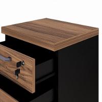 Gaveteiro Móvel Office Com 2 Gavetas E 1 Pasta Web Office Nogal-preto - 2