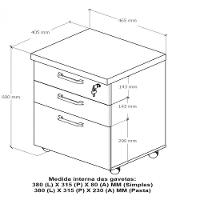 Gaveteiro Móvel Office Com 2 Gavetas E 1 Pasta Web Office Nogal-preto - 3