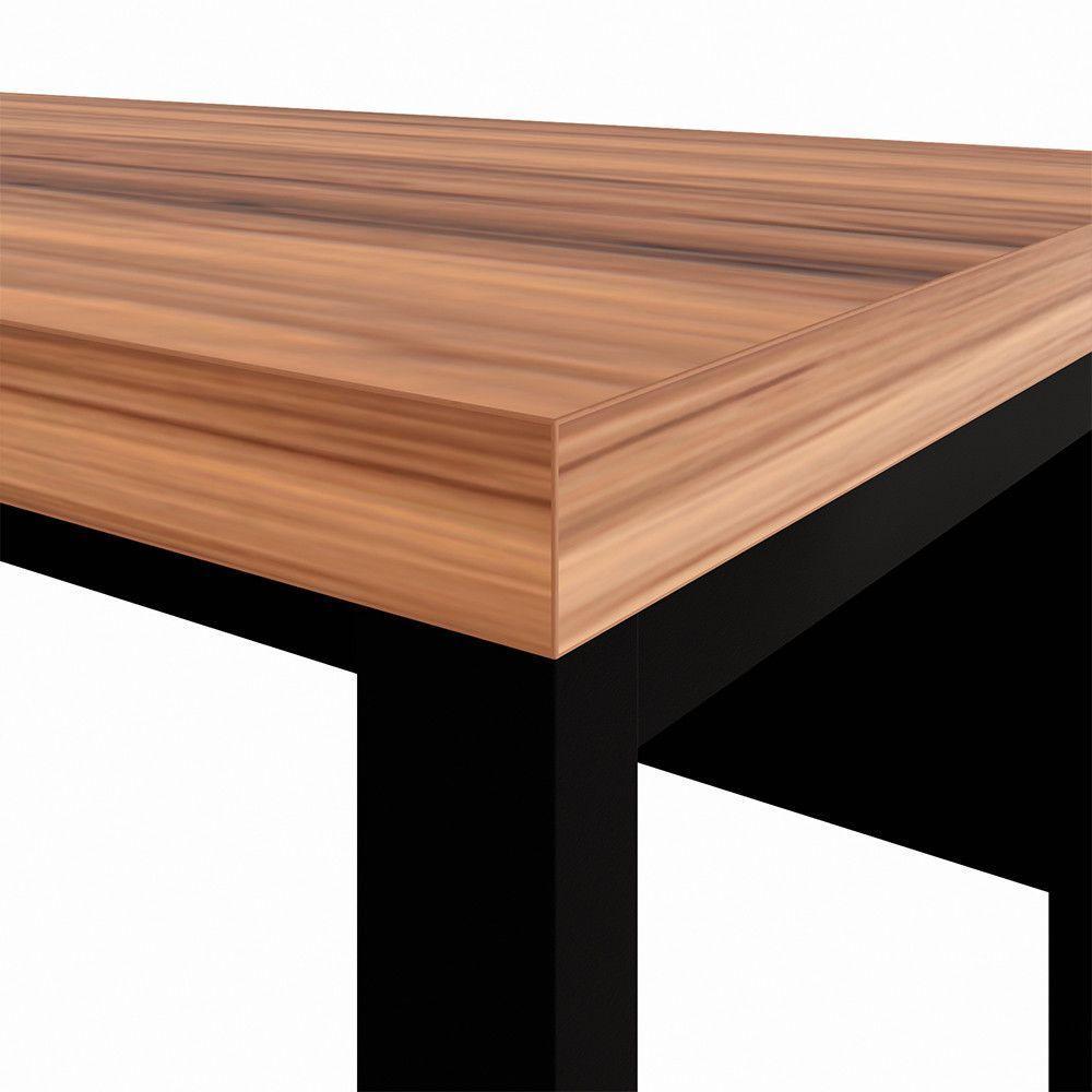 Mesa Escrivaninha Retangular Office 170cm Pé Quadro Nogal-preto - 6