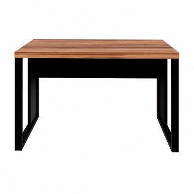 Mesa Escrivaninha Retangular Office 170cm Pé Quadro Nogal-preto