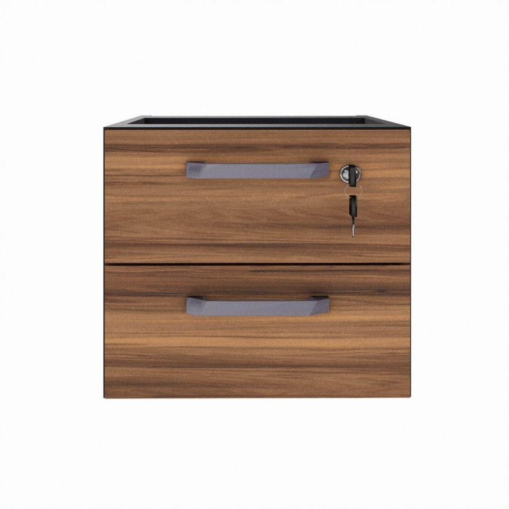 Gaveteiro Office Suspenso Com 2 Gavetas Web Office Nogal-preto - 1