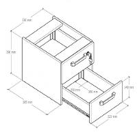 Gaveteiro Office Suspenso Com 2 Gavetas Web Office Nogal-preto