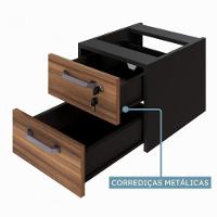Gaveteiro Office Suspenso Com 2 Gavetas Web Office Nogal-preto - 6