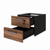 Gaveteiro Office Suspenso Com 2 Gavetas Web Office Nogal-preto - 8