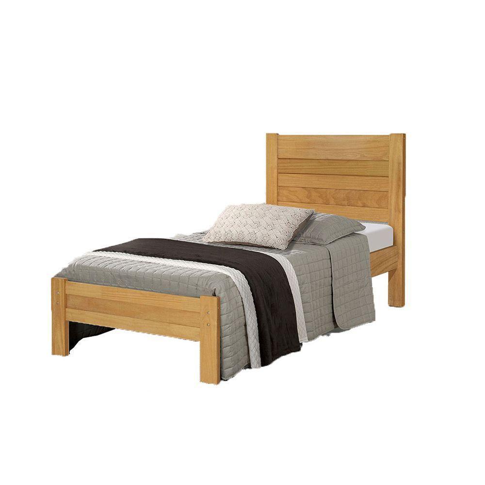 Cama Com Colchão Solteiro Lara Madeira - Imbuia - Marrom - 2