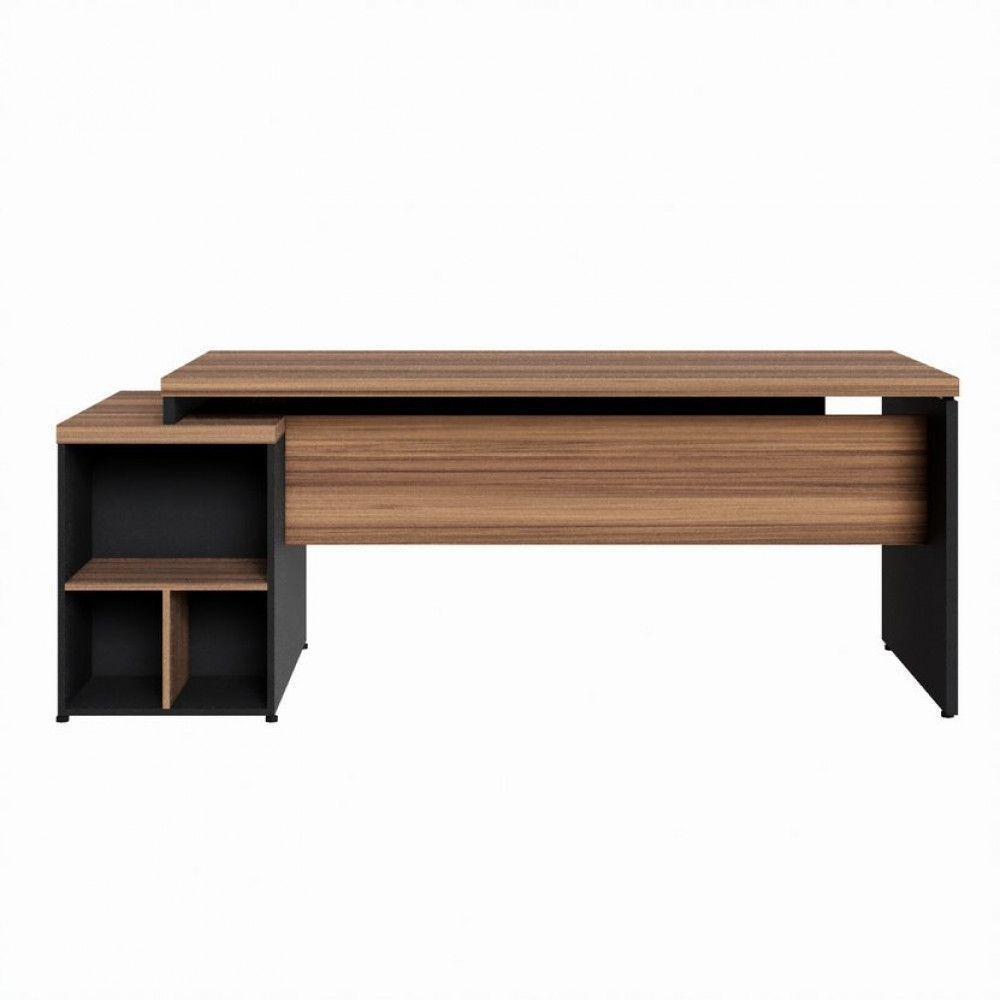 Mesa Diretor Office 170-192cm Com Gaveteiro Web Office Nogal-preto - 1
