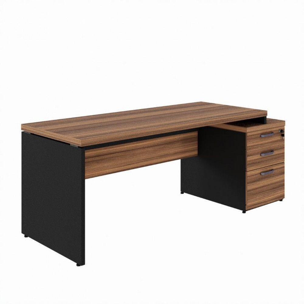 Mesa Diretor Office 170-192cm Com Gaveteiro Web Office Nogal-preto - 2