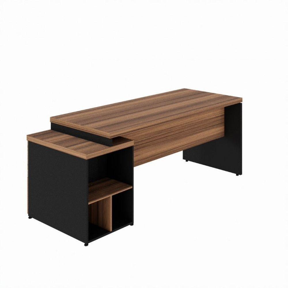 Mesa Diretor Office 170-192cm Com Gaveteiro Web Office Nogal-preto - 10