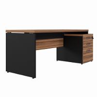Mesa Diretor Office 170-192cm Com Gaveteiro Web Office Nogal-preto - 5