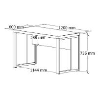 Mesa Escrivaninha Retangular Office 120cm Pé Quadro Nogal-preto - 7