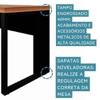 Mesa Escrivaninha Retangular Office 120cm Pé Quadro Nogal-preto - 8