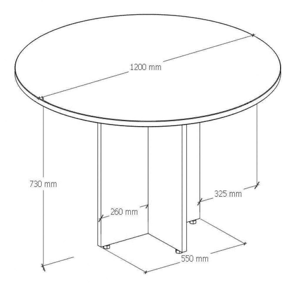 Mesa Circular Office 120cm Pé Painel Web Office Nogal-preto - 4