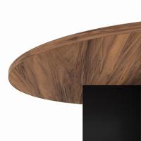 Mesa Circular Office 120cm Pé Painel Web Office Nogal-preto - 3