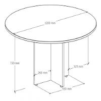 Mesa Circular Office 120cm Pé Painel Web Office Nogal-preto